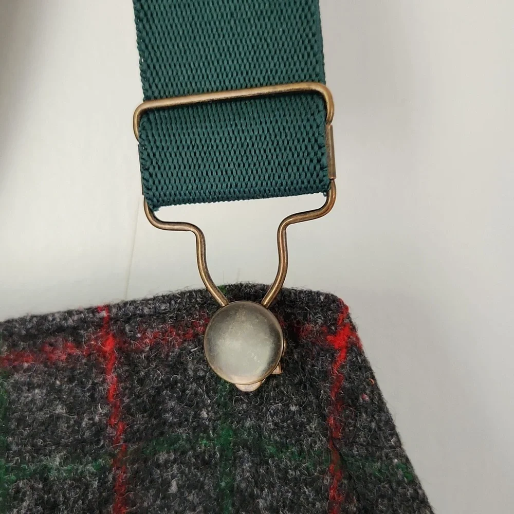 Men's Green Plaid Pants with Suspenders - Picture 6 of 12